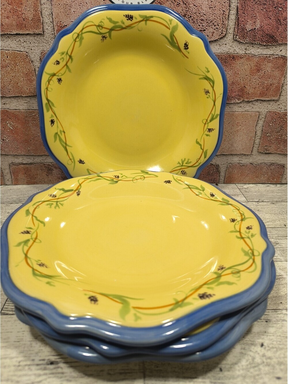 Pfaltzgraff The Secrets Of Pistoulet Jana Kolpen Yellow 9" Salad Plates Set Of 4